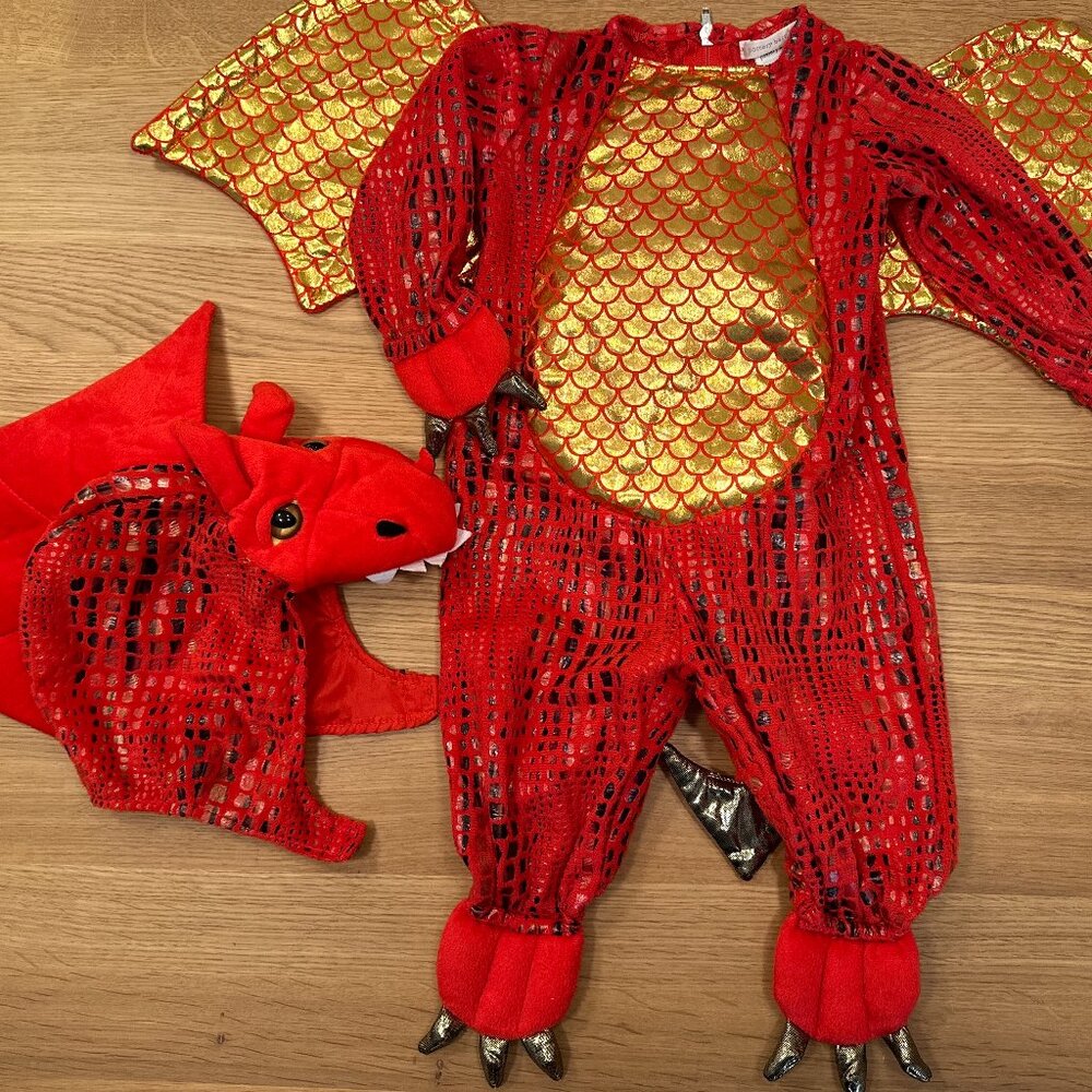 Pottery Barn Kids Baby Red Dragon Costume (Size 6-12 months)